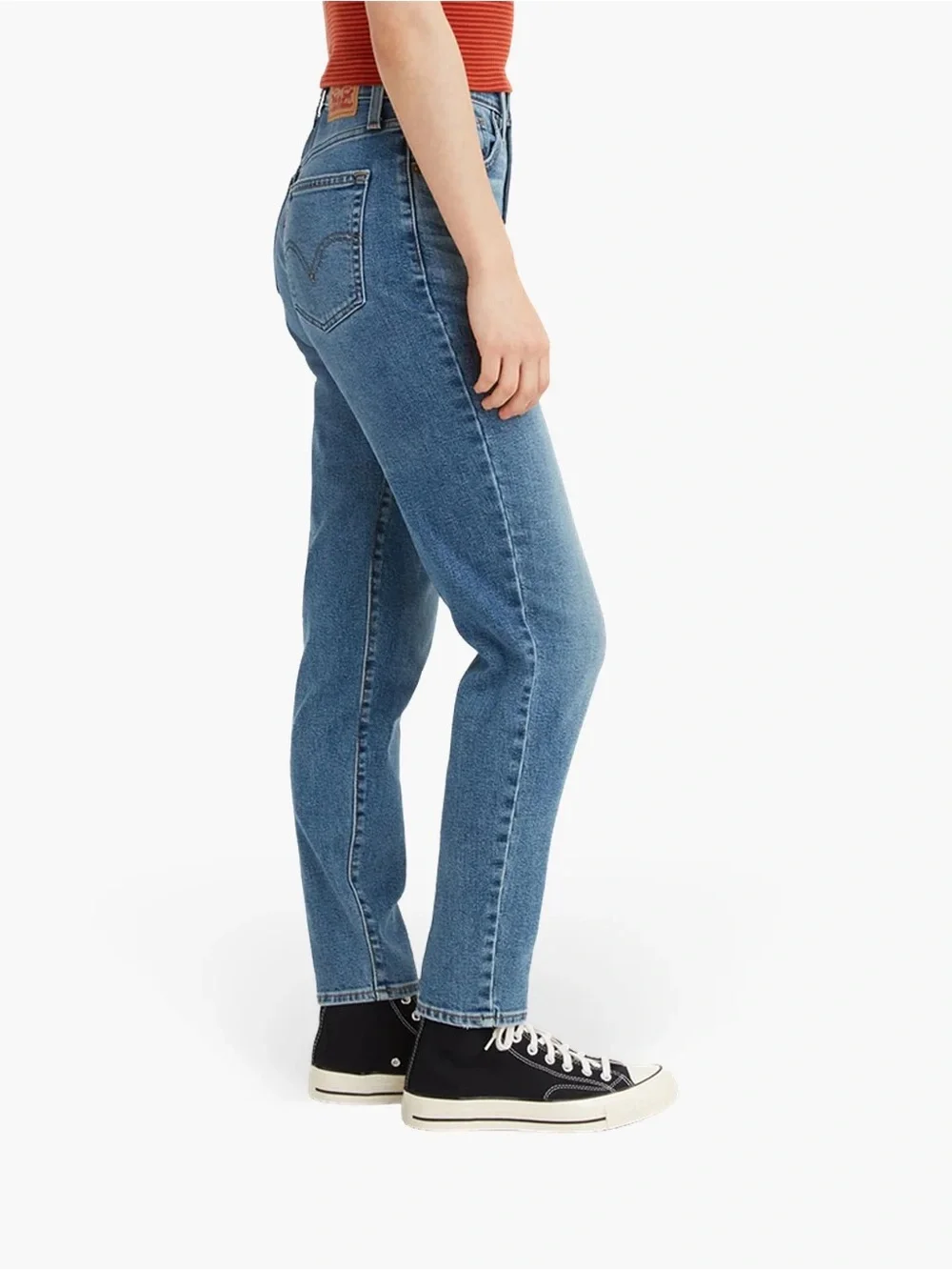 LEVI'S High Waisted Mom Jeans Size 32 In Medium Indigo Worn In - Blue - Picture 2 of 12